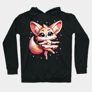 Kawaii Fennec Fox as Ballet Dancer Ballerina Hoodie